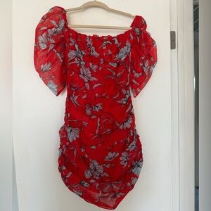 Charlie Holiday Palma red floral dress US 4